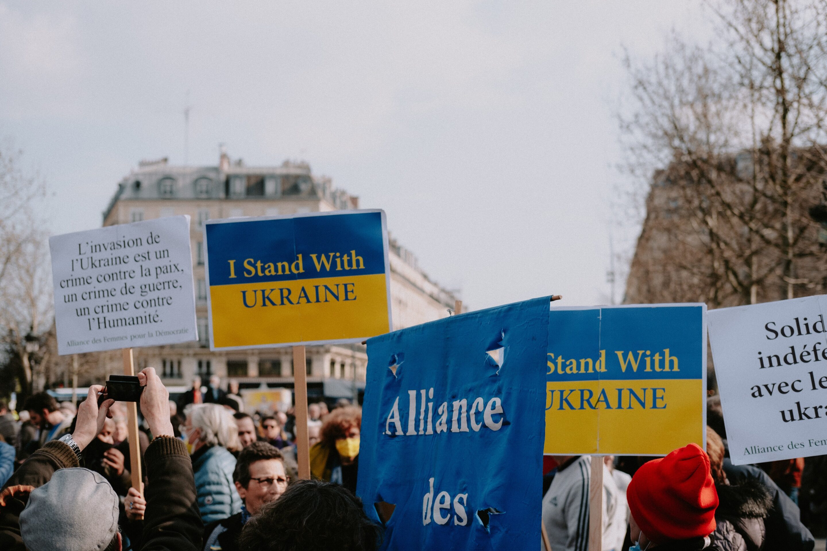 People on Protest Against War in Ukraine